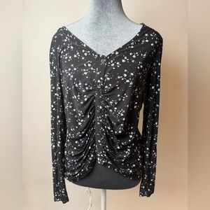 Love Tree Floral Ruched Women's Top